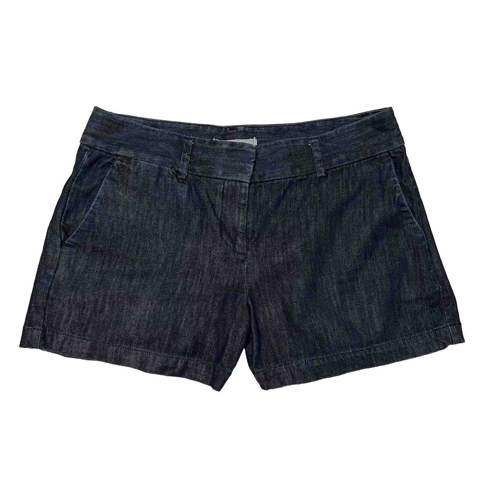 LOFT Denim Shorts Women Size 2 Dark Blue Excellent Mid Rise Chino Style